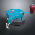 Blue Manual Hardware Tool With Red Handle And Stable Base For Workshop Use