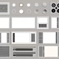Modern Bathroom Accessories With Various Vents Panels And Round Knobs Design 3d model