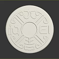 Elegant Ornate Carved Round White Decorative Plate With Traditional Patterns
