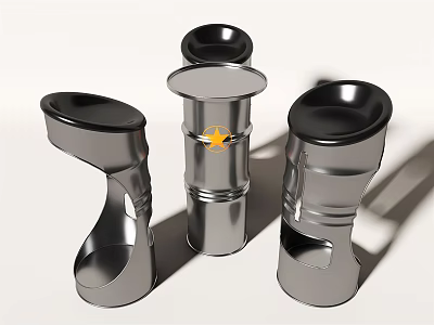 Modern Bar Counter With Sleek Stainless Steel Support Components And Modern Design 3d model