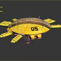 Sci Fi Character And Creature Design With Yellow Dome Number 05 Multiple Mechanical Thrusters And Legs 3d model