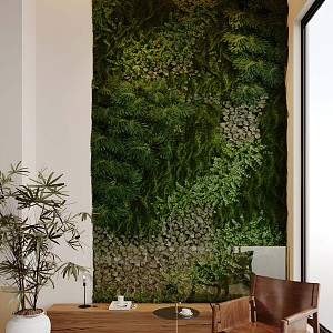 green plant wall plant pile green plant combination moss fern plant wall potted flower leisure chair plant background wall plant image wall 3d model