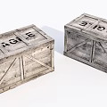 Vintage Wooden Crates With Fragile Labels And Rustic Wooden Texture
