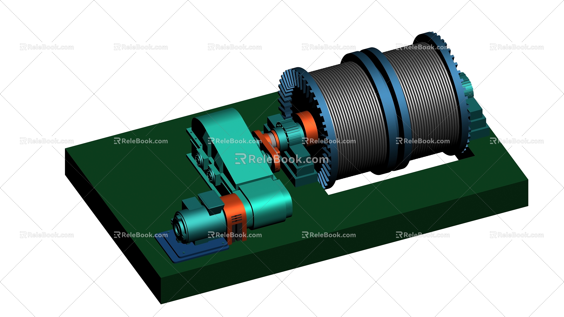 Large hoist for mine lifting 3d model