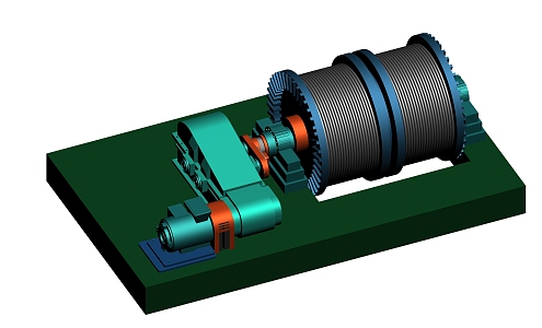 Large hoist for mine lifting 3d model