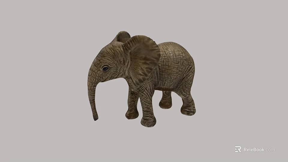 Game Movie Character Adorable Small Elephant Plush Figure With Detailed Texture 3d model 