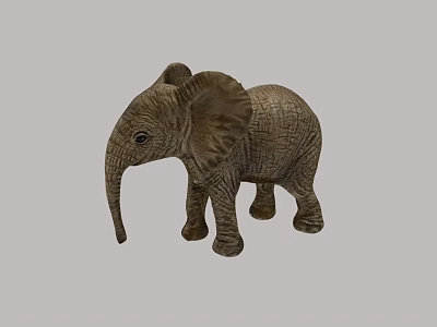 Game Movie Character Adorable Small Elephant Plush Figure With Detailed Texture 3d model