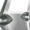 Round Glass Top Dining Table With Modern Metal Base And Sleek Design