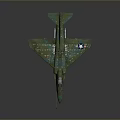 Green Camouflage Military Spacecraft Model Featuring White Star On Wing For Space Exploration