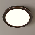 Modern Minimalist Circular Flush Mount Ceiling Light With Black Frame And White Light Panel 3d model