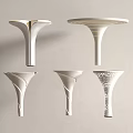 Modern Simple Column Special-Shaped Creative Column Petal Column Spiral Column Corrugated Column Creative Package Column 3d model