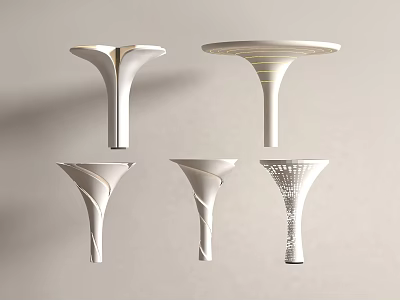 Modern Simple Column Special-Shaped Creative Column Petal Column Spiral Column Corrugated Column Creative Package Column 3d model