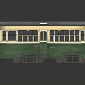Classic Green and Cream Tram Featuring Roof Windows and Number 378