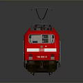 Red Cargo Train Locomotive Featuring Side View And Reflection Details