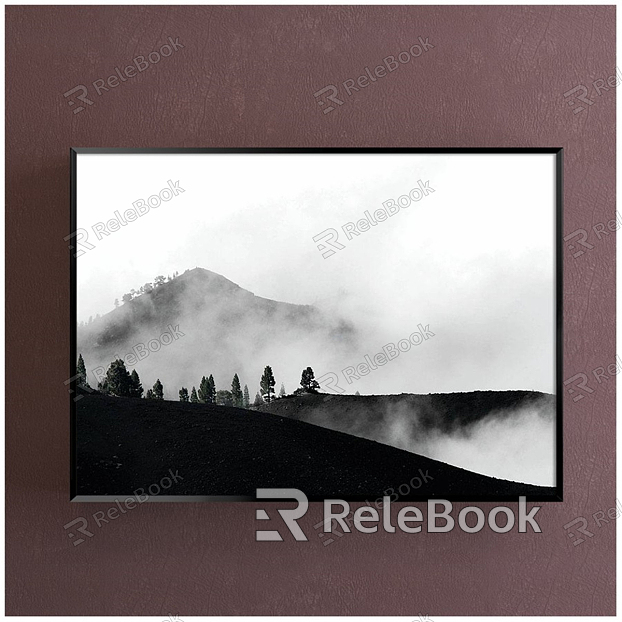 Modern landscape painting black and white landscape decorative painting model