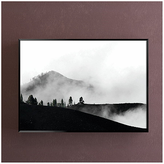 Modern landscape painting black and white landscape decorative painting 3d model