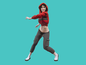 Modern Woman Street Dance Girl 3d model