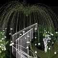 Green Themed Photo Spot With Hanging Decorations Staircase And Fresh Flowers