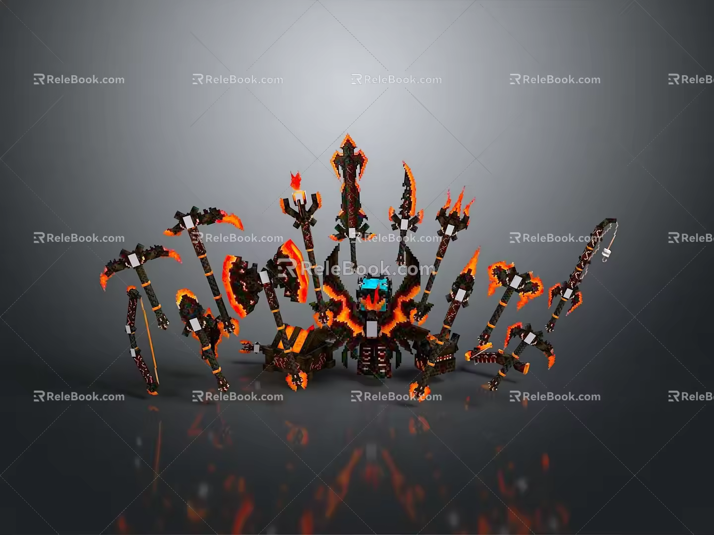 Cold weapons Sword Axe Hook Fork Spear Trident Melee Weapon Military 3d model