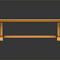 Wooden Dining Table With Simple Design Natural Wood Grain And Sturdy Four Legs