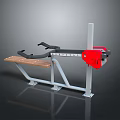Professional Weight Training Equipment With Wooden Bench Metal Frame And Red Adjustment