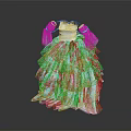 Elegant Stylish Ruffled Dress With Blue Purple Gradient Layered Ruffle Design