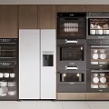 Modern Kitchen Interior Design With Built in Appliances And Storage Cabinets 3d model
