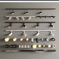 Modern Design Track Mounted Downlights And Spotlights Various Styles LED Lighting 3d model