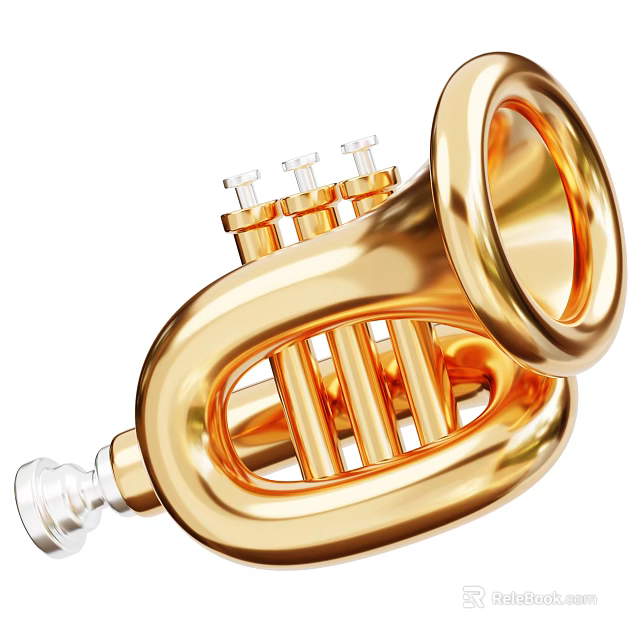 Golden Trumpet Shaped Playground Equipment for Kids Fun Outdoor Play Areas 3d model 