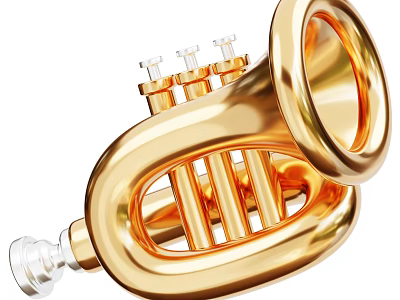 Golden Trumpet Shaped Playground Equipment for Kids Fun Outdoor Play Areas 3d model