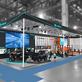Segway Exhibition Booth In Indoor Hall With Large Screens And Displayed Vehicles