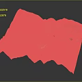 3D Blue Terrain Model With Mountainous Topography And Detailed Road Networks