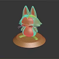 Golden Cat Shaped Decorative Sculpture With Round Base On Black Background