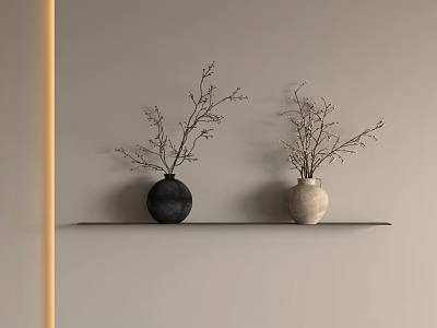 Middle Ancient Floriculture Dried Flower Dried Branch 3d model