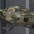 Armored Military Tank With Camouflage Paint Number 201 Tracks Turret And Weapon System