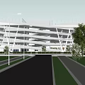 Modern Urban City Layout With Tall Buildings Central Structure And Green Spaces