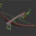 Medieval Crossbow Weapon With Wooden Stock Metal Bow Arms And Intricate Design