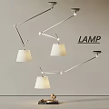 Modern Adjustable Arms Pendant Lights with White Shades for Interior Decor