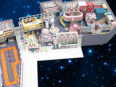 Colorful Indoor Playground With Slides Play Areas And Interactive Fun Activities For Kids 3d model