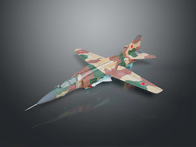 Camouflage Fighter Jet Model With Red Star Military Design And Detailed Paintwork 3d model