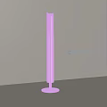 Modern Slim Floor Lamp With Cylindrical Pole And Round Base Design