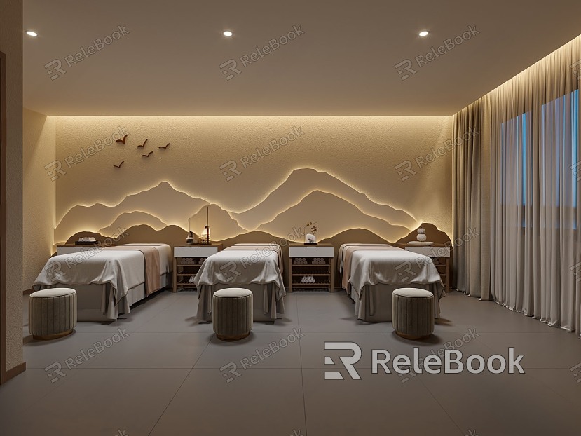 New Chinese Style SPA Beauty Room model