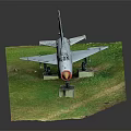 Detailed Airplane Model Displayed On Green Grass Base With Realistic Design Features