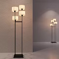 Modern Minimalist Floor Lamp Indoor Design With Black Stand And White Lampshade