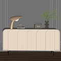 Modern Cream Entrance Cabinet End View Cabinet Entrance Cabinet Sideboard 3d model