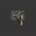 Lifelike Antelope Head Taxidermy Mount Display On Wooden Pedestal Stand