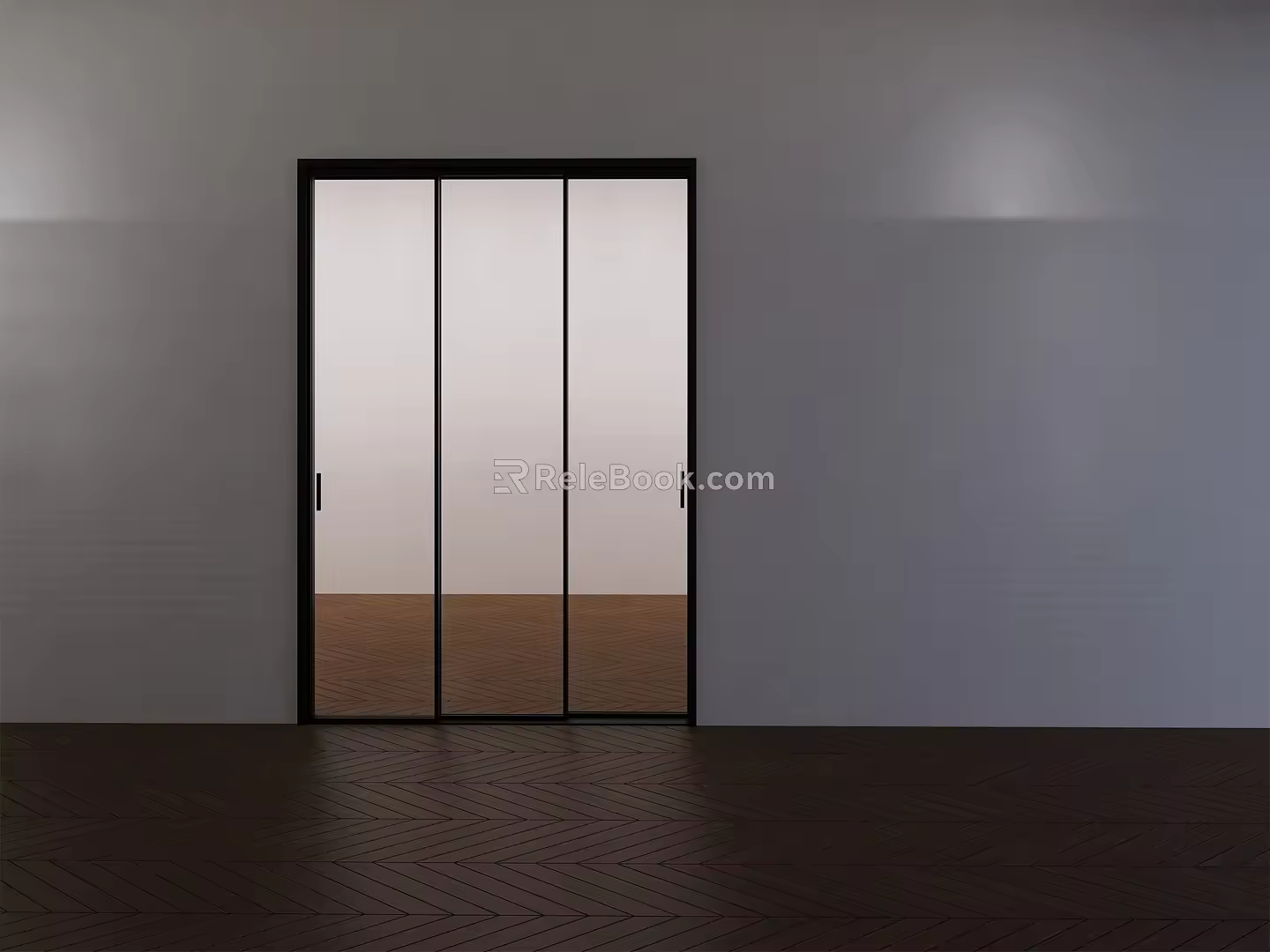 Very narrow triple-linkage sliding door 3d model
