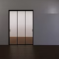 Very narrow triple-linkage sliding door 3d model