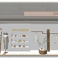 Chillchan Early Summer Window Display With Dressed Mannequin Shelves Bags Hanging Clothes Ladder And Plant