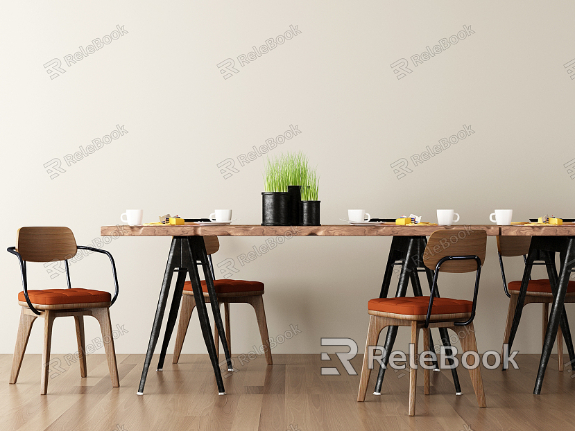 Industrial LOFT Dining Table and Chair Combination Dining Table model